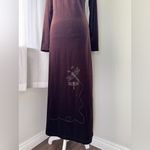 Vintage Y2K Bodywear of California Dark Brown Dragonfly Embroidered Maxi Dress Size XS Photo 2