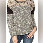 Miss Me Women’s Mix Matched Tie Back Scoop Neck Embroidered Lace Sweater Medium Photo 0