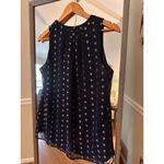 Crown & Ivy Women's  Navy‎ & Gold Polka Dot Blouse Size S Photo 3