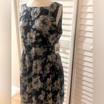 NWT Beige By ECI Navy Floral Dress Sleeveless Lined Size 10 Coquette Blue Size L Photo 1