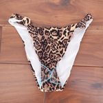 ASOS DESIGN Leopard Print Rib Knot High Leg Bikini Bottoms US Size 2 Brown Photo 0