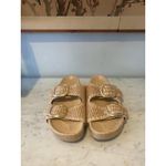 Loeffler Randall  Theo Sandals Womens Size 10 Beige Woven Double Buckle Platform Photo 2