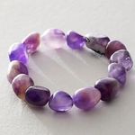Free People Ariana Ost Crystal Stone Chunky Bracelet Amethyst Purple Bohemian Photo 0