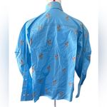 Never A Wallflower Oversized top blue Rose Jacquard NWOT Size XS Photo 3