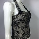 Bebe Lace Halter Bustier Top Embellished Buttons S Photo 11