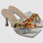 Cape Robbin Concur Heel Transparent PVC Scarf Accent Square Toe Slide White Sz 8 Photo 12