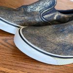 Diesel  women's size 38.5 gold metallic coated denim VANSIS W rubber sneakers Photo 0