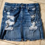 American Eagle  Distressed Stretch Denim Skirt 6 Photo 0