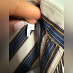 Sandro Paris VILNA DRESS Striped Beige Collared Long Sleeve Maxi Tie Knot 36 Photo 4