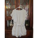 Sundays Striped V-Neck Elastic Waist Romper Jumpsuit Size Large Photo 2