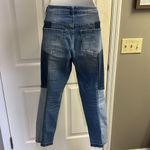 LOGO By Lori Goldstein Patchwork Blue Straight Leg 5 Distressed Jeans- Size 6 Photo 6