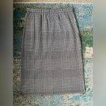 Nina Leonard Lennie for  houndstooth fringe knit midi skirt, size medium Photo 6
