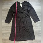 Jon & anna NEW  Long Sleeve Faux Wrap Gray Black Knee Length Dress Size XL Fall Photo 4