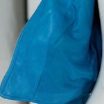 7 For All Mankind Faux Leather Teal Blue Moto Jacket S Photo 5