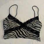 Princess Polly  White and Black Zebra Lace Cropped Cami Y2K 2 Photo 1