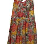 Guess Floral Halter Top Mini Dress Womens Size 4 Bustier Smocked Lined Y2K Pink Photo 0