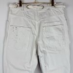 Free People  We the Free Moxie Pull On Barrel Jeans White Paint Splatter Size 27 Photo 11