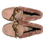 Minnetonka Pink Suede Moccasins Flats Women's Shoes Size 10Fur Lined Photo 2