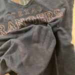 Texas Rangers T Shirt Medium Gray and Blue Sheer Burn Out Material Short Sleeve Photo 2