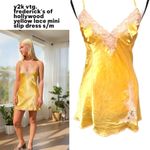 Frederick's of Hollywood Y2K 2000's rare vintage  yellow lace slip dress S/M Photo 1