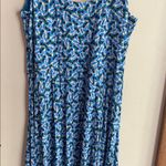 Boden Petronella Jersey Flamingo Splash Print Blue Midi Dress Size 8P Photo 8