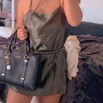 satin green mini dress Photo 0