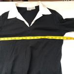 Jason Maxwell 2000s Y2K Goth Office siren core preppy Black & white collared sweater shirt blouse top 3/4 sleeves #minimalist 100% Cotton-M Measurement in pics (true to size) - two in one combined sweater shirt top Photo 3