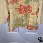 Caribbean Joe  Yellow Print Scoop Neck 3/4 Sleeve Top 2X Photo 5