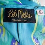 Bob Mackie  Plus Size Kimono Floral Silky Flowy Blue & Green Open Front Photo 10