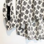 Anthropologie Vanessa Virginia Owl Novelty Print Button Front V-Neck Roll Tab Blouse Size 2 Photo 2