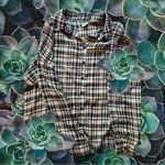 ASOS Sheer Houndstooth Pink and Black Plaid  Blouse, Women’s Size 12 Photo 0