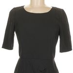 DKNY  Black Timeless Classic Wool Ruched Gathered Chic Midi Dress Size 6 Small Photo 1