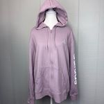Adidas  Linear Full Zip French Terry Hoodie Sweatshirt Lavender Purple Logo L Photo 1