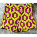 Anthropologie 'Cartonnier' Tailored Remy Shorts Hot Pink Yellow Green sz 4 Photo 10