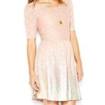 Maison Jules  pink & gold lace fit and flare dress Photo 0