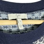 Joie  Blue Paisley Floral Print Wool Cashmere Blend Crewneck Sweater Photo 5