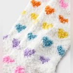 NWT Rainbow Hearts Cozy Crew Socks White Photo 2