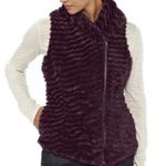 Patagonia DARK PURPLE SHIRRED FAUX FUR ZIPPERED VEST XS Photo 1