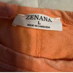 Zenana Outfitters Crewneck Shirt Top Women's Size Large Orange Reverse Stitch Tee Stretch Photo 3