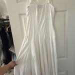 Flower Lace Trim Floral Detail White Midi Dress Size M Photo 6