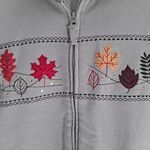 Breckenridge GRANDMA‎ Chic Zipper Front Colorful Leaf Sweatshirt Size M Photo 1