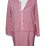 Womens Swimsuit Beach Cover Up Size‎ L Sergio Tegon Striped Preppy Tunic Top White Size L Photo 0