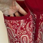 Tommy Hilfiger  XLarge Cranberry Paisley Tank with Buttons in front Photo 2