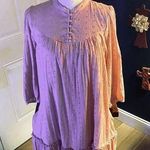Eyelet Lace Baby Doll Dress in Dusty Rose 3/4 Sleeve. Layered Pink Size M Photo 0