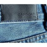Carmar Capri Jeans Size 30 Distressed Oversized Straight Leg High Rise Light Blue Photo 7
