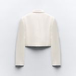 ZARA blazer cropped double breasted oyster white Photo 5