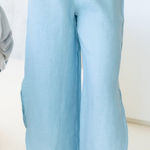 Splendid Iris ocean blue linen pants Size M Photo 0