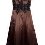 Vintage Dark Beaded Chocolate Donna Gray Formal Gown Evening Dress Floor Length Size 14 Photo 0