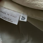 Luciano Barbera White Leather Italian luxury Jacket Size 42 Photo 5