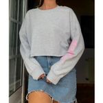 Bershka ✨ BSKGirl ‘Darlin’ Cropped Grey Sz Large Sweatshirt✨ Photo 1